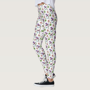 Fun Purple Halloween,Green Magic Witchy Bottle Leggings