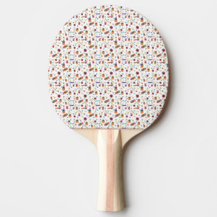Fun Purple Hat Catoween, Cute Orange Pumpkin Ping Pong Paddle