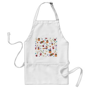 Fun Purple Hat Catoween, Cute Orange Pumpkin Standard Apron