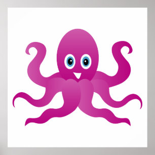 Fun purple octopi poster