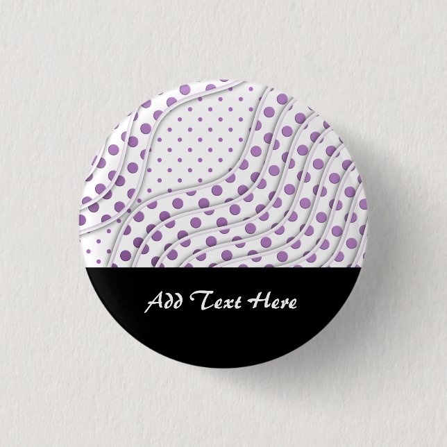 Fun Purple Polka Dot Design 3 Cm Round Badge (Front)