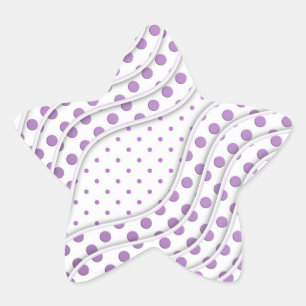Fun Purple Polka Dot Design Star Sticker