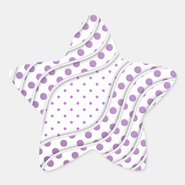 Fun Purple Polka Dot Design Star Sticker (Front)