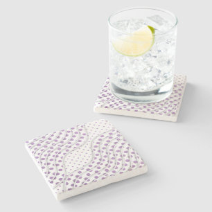 Fun Purple Polka Dots Stylish Modern Design Stone Coaster