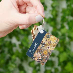 Fun Purple Violet Pink Batik Circles Art Pattern Key Ring