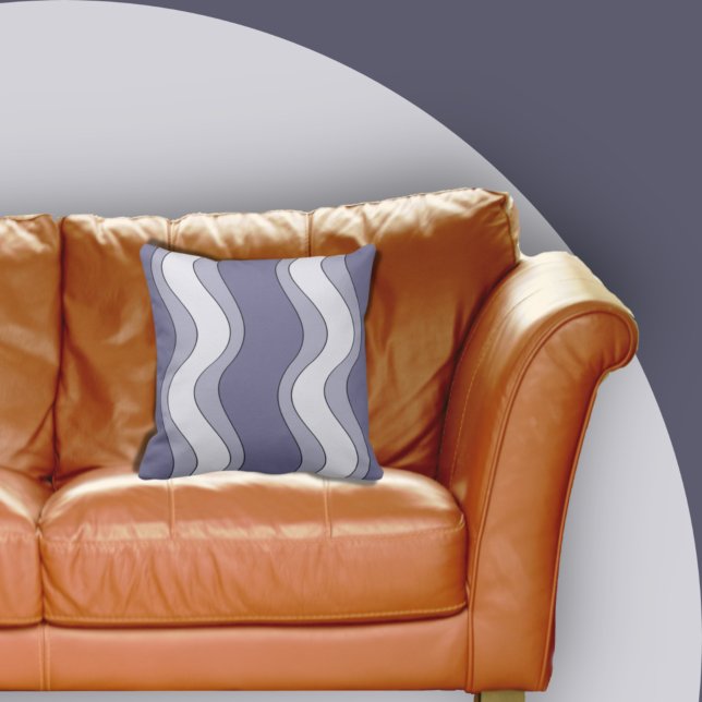 Fun Purple Wave Ripple Pattern Throw Pillow (Creator Uploaded)