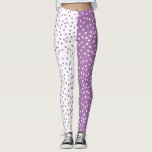 Fun Purple & White Polka Dots Colour Block Leggings<br><div class="desc">This design features a random pattern of polka dots in reverse colours on each leg! Additional colour schemes as well as coordinating items are available in this design. Contact us if you need this design applied to a specific product! Thank you so much for viewing a DoodleLulu by 2 june...</div>