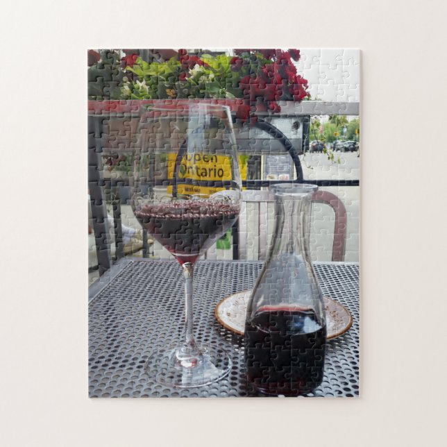 Fun! Puzzle - Glass of Wine on Patio (Vertical)