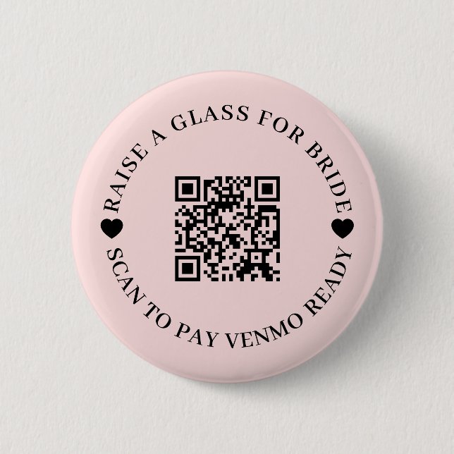 Fun QR Code Bachelorette Bride Design 6 Cm Round Badge (Front)