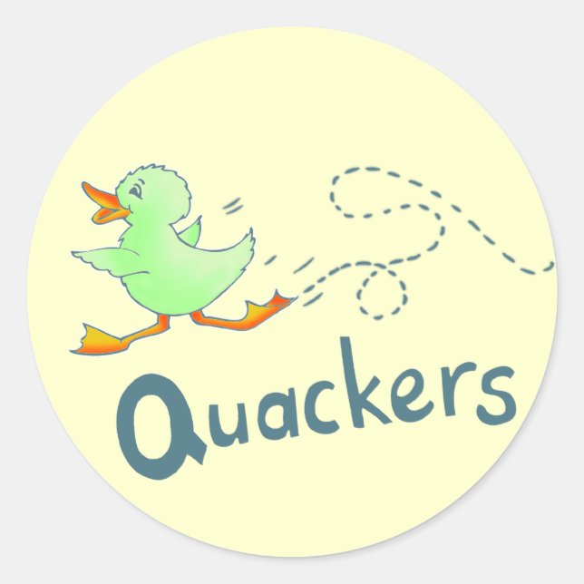 Fun quackers green mad duck sticker (Front)