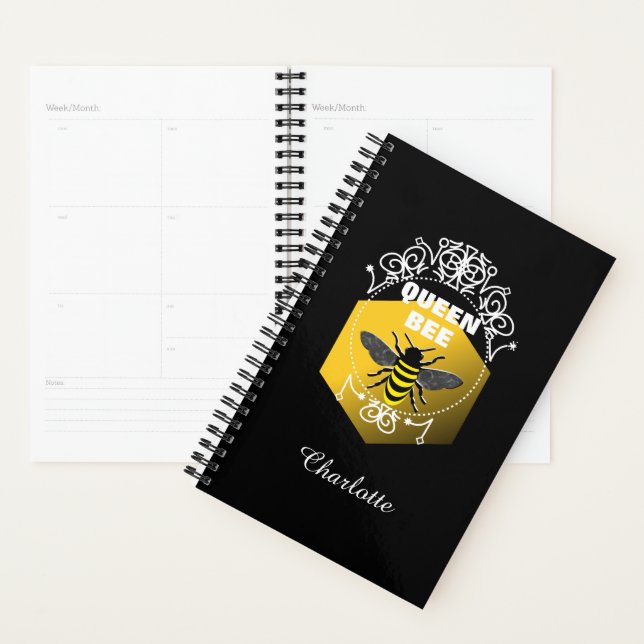 Fun Queen Bee Vintage Inspired Modern Personalised Planner (Display)