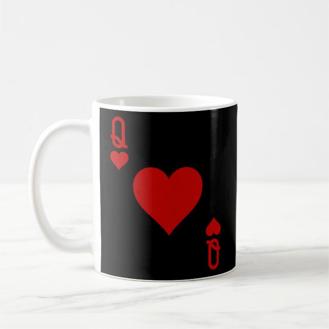 Fun Queen Of Hearts - Playing Card Coffee Mug (Left)