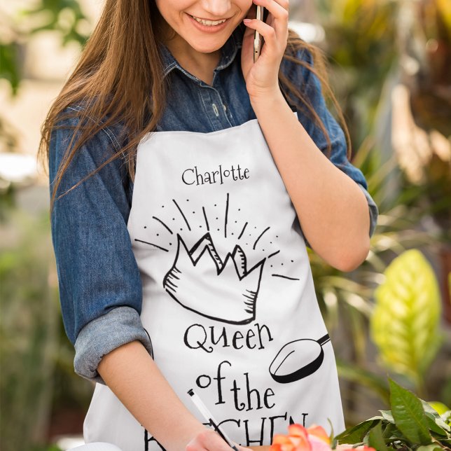 Fun Queen Of The Kitchen Personalised Apron (Creator Uploaded)