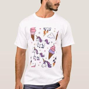 Fun Quirky Doodles: Ice Creams, Unicorns, and Rock T-Shirt