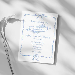 Fun Quirky Hand Drawn Doodle Wedding Invitation