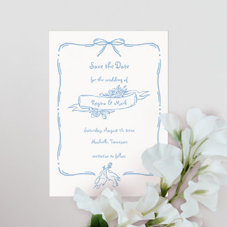Fun Quirky Hand Drawn Doodle Wedding Save The Date