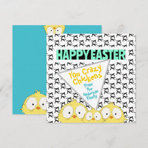 Fun Quirky “Happy Easter You Crazy Chickens”  Holiday Card