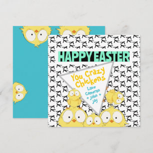 Fun Quirky Happy Easter Your Crazy Chickens    Holiday Card