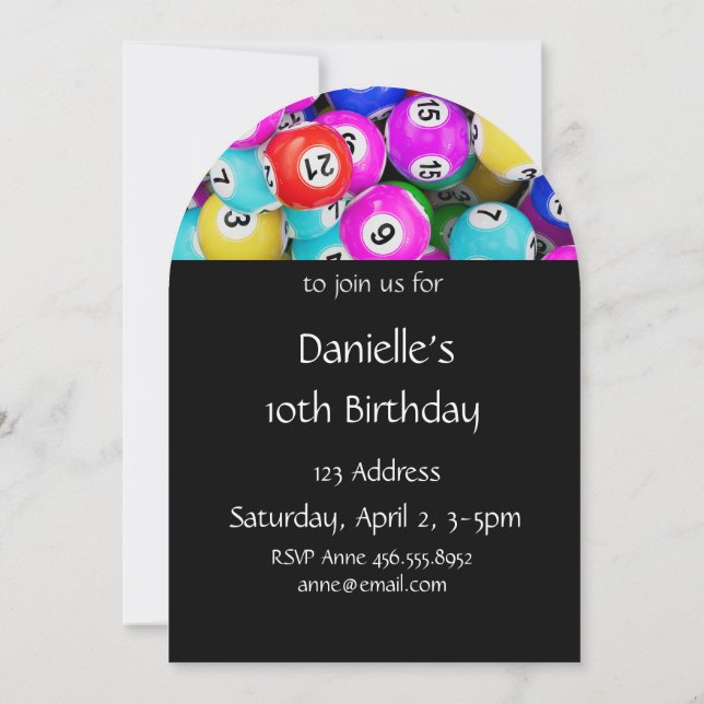 Fun Quote Bingo Theme Birthday Any Age Invitation (Back)