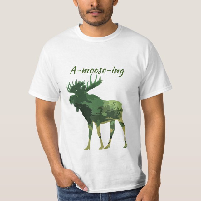Fun Quote Find this Amoosing Moose T-Shirt (Front)