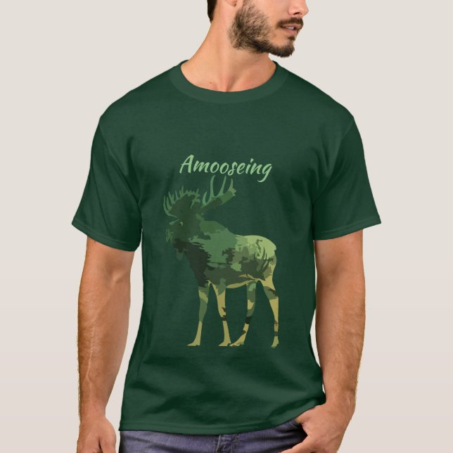 Fun Quote Find this Amoosing Moose T-Shirt (Front)