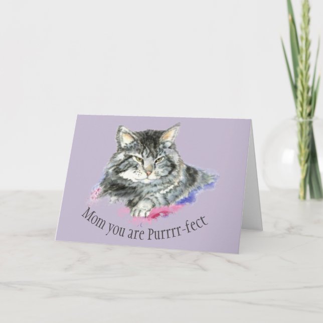 Fun Quote for that Perfect Mother Cute Cat Card (Front)