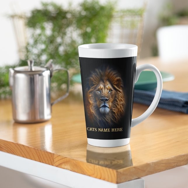 Fun Quote "I Love My Cat" Lion Latte Mug (Creator Uploaded)