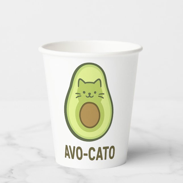 Fun Quote Saying Avo Cato Humour Cat Avocado  Paper Cups (Front)