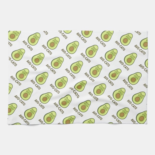 Fun Quote Saying Avo Cato Humour Cat Avocado  Tea Towel (Horizontal)