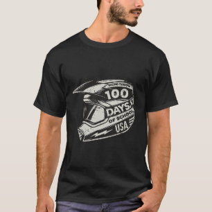 Fun Racing Through 100 Days of School - Race Helme T-Shirt