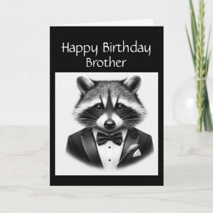 Fun Racoon Brother a True Gentleman Racoon Card