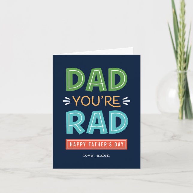 Fun Rad Dad Custom Father's Day Card (Front)
