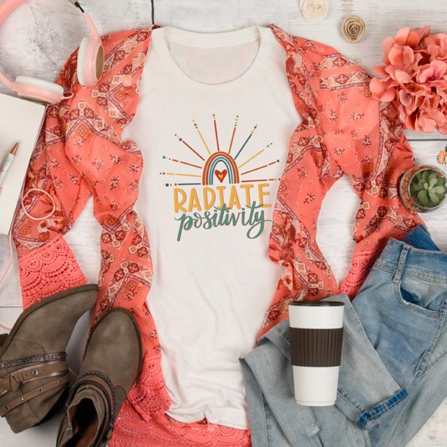 Fun Radiate Positivity Inspirivity Rainbow T-Shirt (Creator Uploaded)
