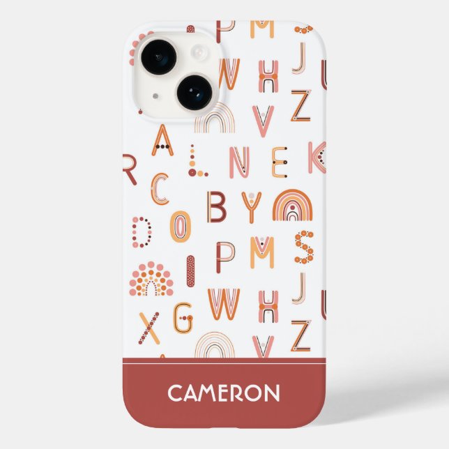 Fun Rainbow Alphabet Pattern Case-Mate iPhone Case (Back)