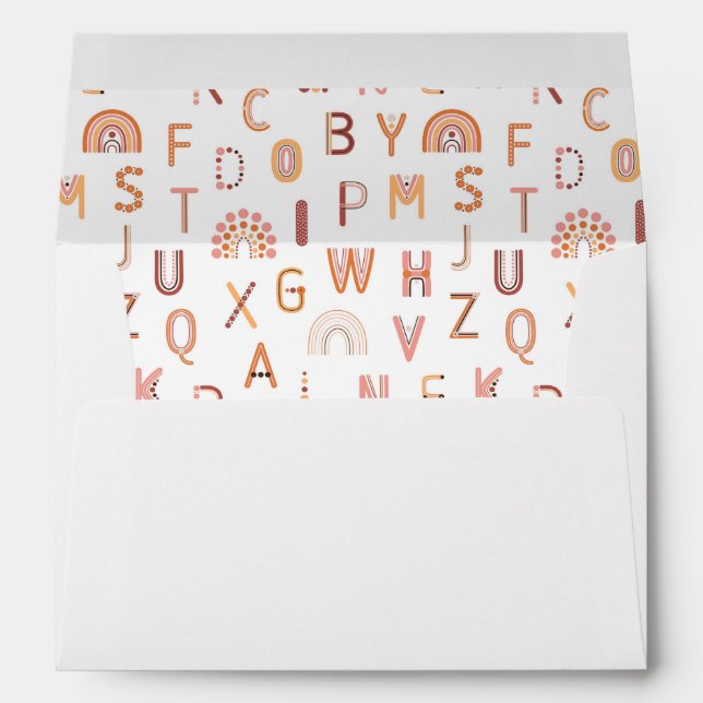 Fun Rainbow Alphabet Pattern Envelope (Back (Bottom))