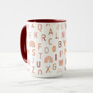 Fun Rainbow Alphabet Pattern Mug