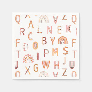 Fun Rainbow Alphabet Pattern Napkin