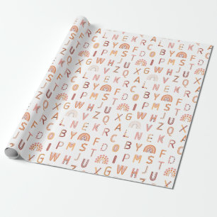 Fun Rainbow Alphabet Pattern Wrapping Paper