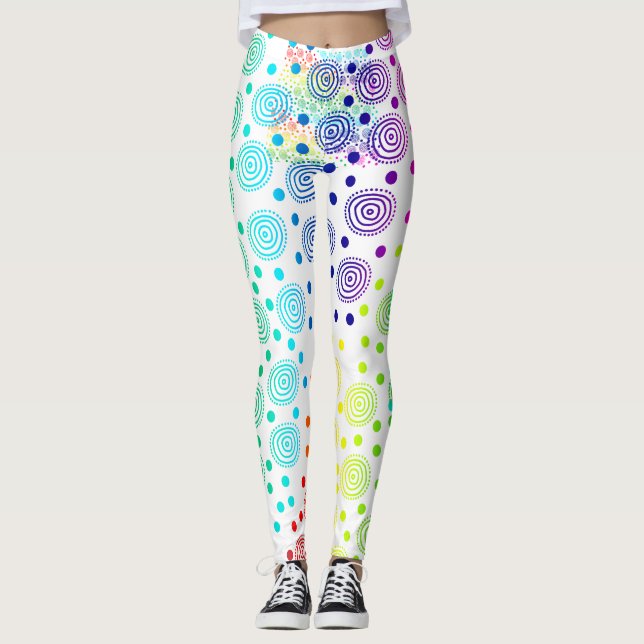 Fun Rainbow Circles Leggings (Front)