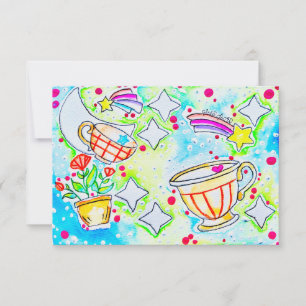 Fun Rainbow Coffee Thank You Card