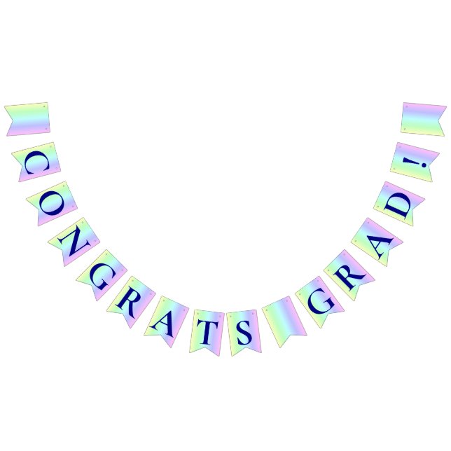 Fun, Rainbow Colourful Stripes Graduation Photo Bunting (All)