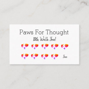 Fun Rainbow Dog walking Dog Grooming Loyalty Card