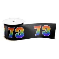 Fun, Rainbow Pattern "73" Event Number (Black)