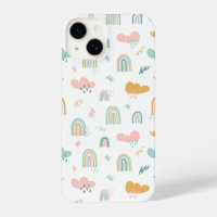Fun Rainbow & Rain Cloud Pattern