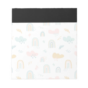 Fun Rainbow & Rain Cloud Pattern Notepad