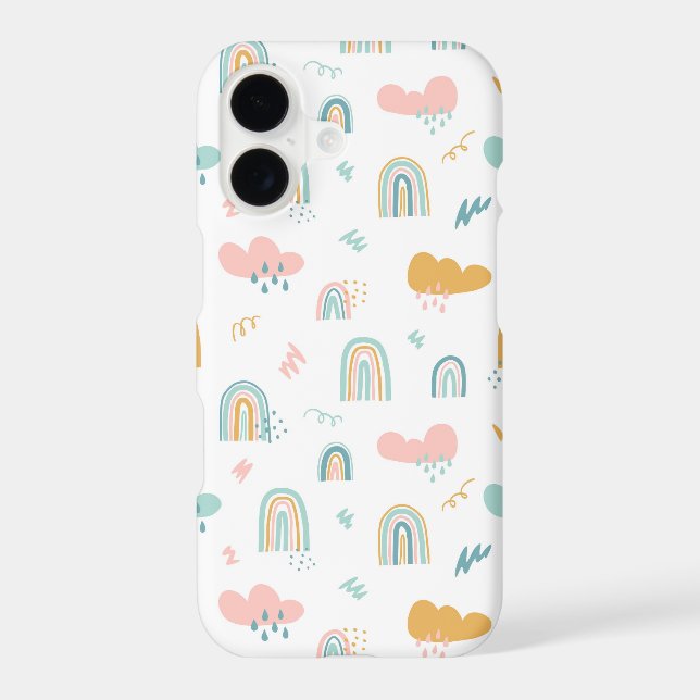 Fun Rainbow & Rain Cloud Pattern Samsung Galaxy S21 Case (Back)