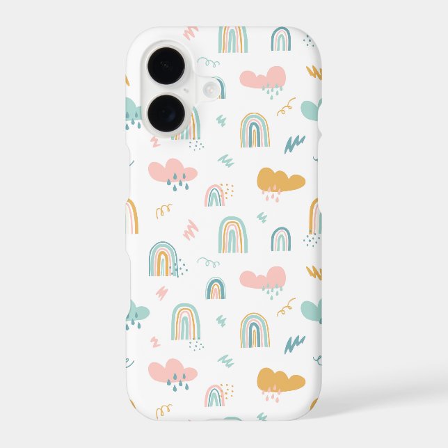 Fun Rainbow & Rain Cloud Pattern Samsung Galaxy S21 Case (Back)