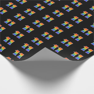 Fun Rainbow Spectrum Pattern "11" Event Number Wrapping Paper