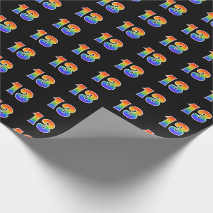 Fun Rainbow Spectrum Pattern "13" Event Number Wrapping Paper