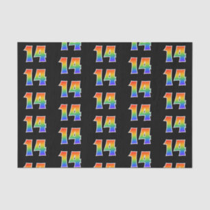 Fun Rainbow Spectrum Pattern "14" Event Number Tissue Paper